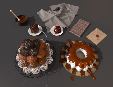  糕点3d模型 