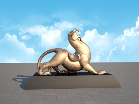  白虎装饰摆件3d模型 