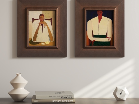  法式中古挂画su模型 