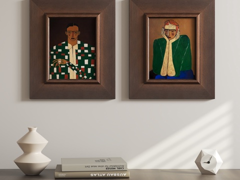  法式中古挂画su模型 