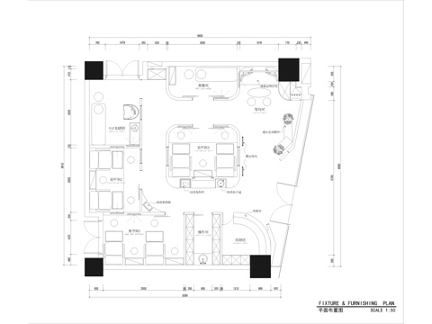  美甲美睫店 施工图CADcad施工图 