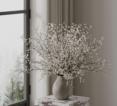  现代花艺盆栽摆件3d模型 