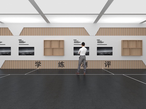  文化墙 国学文化墙 展示墙 VR 展厅 校园文化 教室su模型 