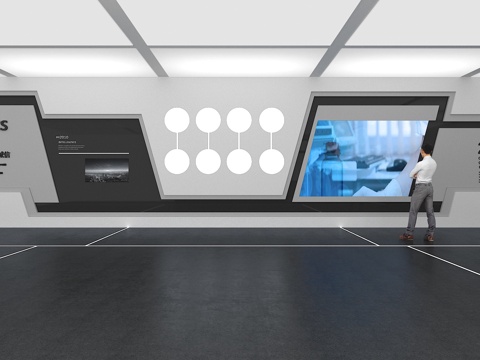  文化墙 企业文化墙 展示墙 VR 展厅 校园文化 教室su模型 