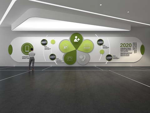  文化墙 企业文化墙 展示墙 主题墙 展厅 校园文化 教室su模型 