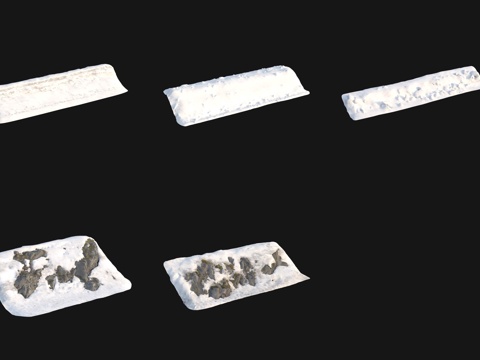  雪地雪堆石头3d模型 