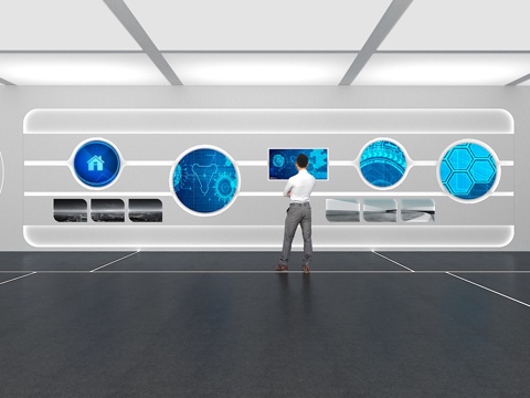  文化墙 企业文化墙 展示墙 VR 展厅 校园文化 教室su模型 