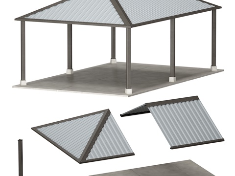  遮阳棚 雨棚 亭子3d模型 