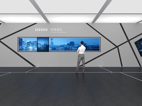 文化墙 企业文化墙 滑轨屏 VR 展厅 校园文化 教室su模型 