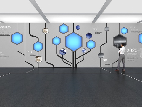  文化墙 企业文化墙 展示墙 VR 展厅 校园文化 教室su模型 