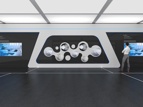 文化墙 企业文化墙 展示墙 VR 展厅 校园文化 教室su模型 