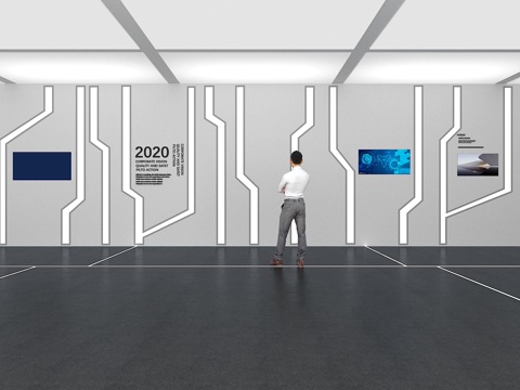  文化墙 企业文化墙 展示墙 VR 展厅 校园文化 教室su模型 