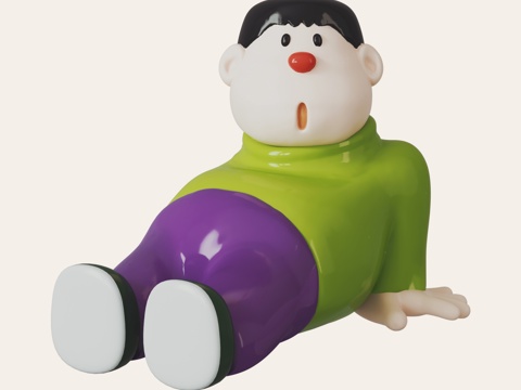  现代胖虎公仔3d模型 
