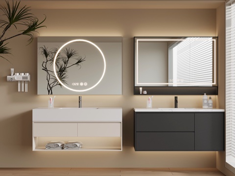  现代浴室柜su模型 