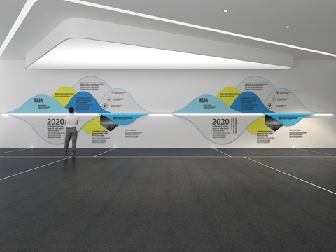  文化墙 企业文化墙 展示墙 主题墙 展厅 校园文化 教室su模型 