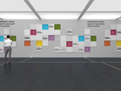  文化墙 企业文化墙 展示墙 主题墙 展厅 校园文化 教室su模型 