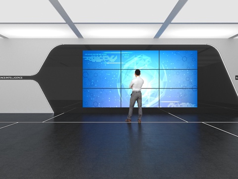  文化墙 企业文化墙 展示墙 VR 展厅 校园文化 大屏su模型 