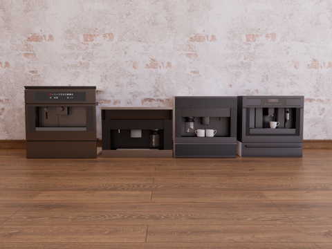  嵌入式咖啡机 厨房电器su模型 