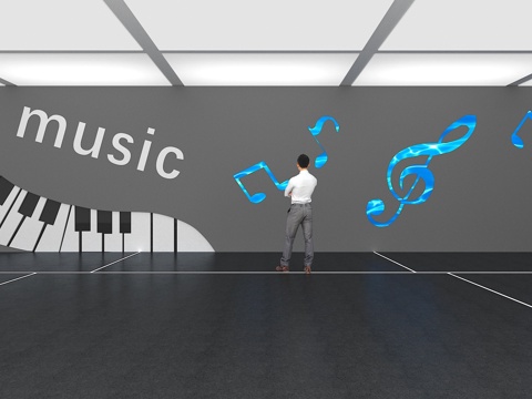  文化墙 音乐文化墙 展示墙 VR 展厅 校园文化 教室su模型 