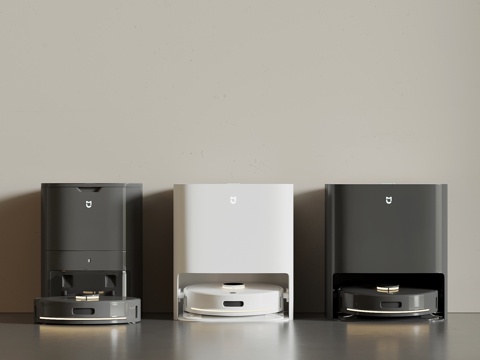  现代扫地机器人3d模型 