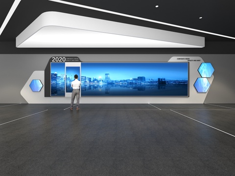  文化墙 企业文化 展示墙 滑轨屏 展厅 校园文化 走廊 教室su模型 
