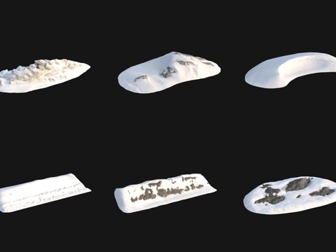  雪地雪堆石头3d模型 