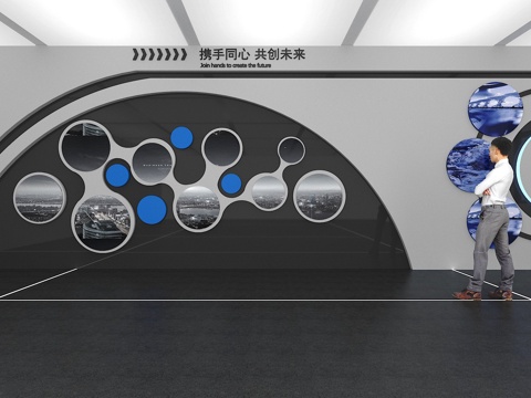 文化墙 企业文化墙 展示墙 VR 展厅 校园文化 教室su模型 