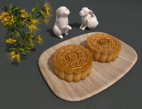  月饼3d模型 