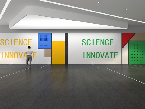  文化墙 企业文化 展示墙 主题墙 展厅 校园文化 走廊 教室su模型 