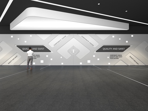  文化墙 企业文化 展示墙 主题墙 展厅 校园文化 走廊 教室su模型 