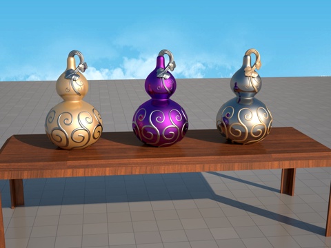  葫芦宝贝摆件 摆设3d模型 