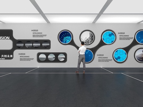  文化墙 企业文化墙 展示墙 VR 展厅 校园文化 教室su模型 