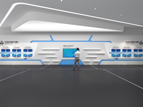  文化墙 企业文化墙 展示墙  展厅 校园文化 走廊  教室su模型 