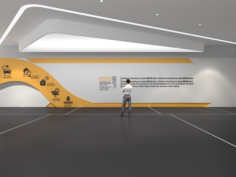  文化墙 企业文化墙 展示墙  展厅 校园文化 走廊  教室su模型 