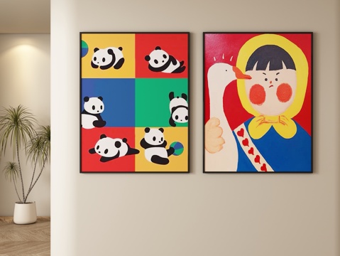  儿童装饰画挂画3d模型 
