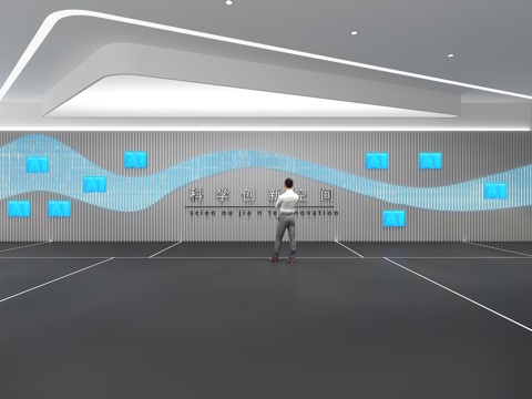  文化墙 企业文化墙 展示墙  展厅 校园文化 走廊  教室su模型 