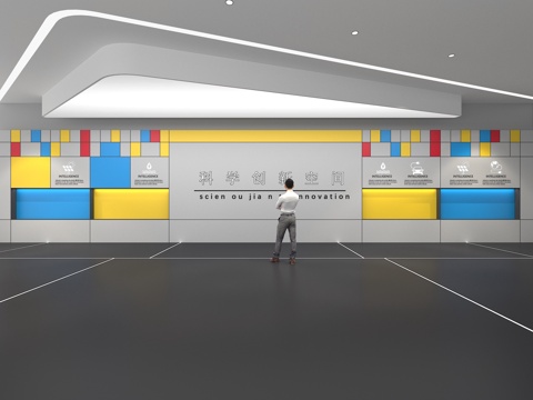  文化墙 企业文化墙 展示墙  展厅 校园文化 走廊  教室su模型 