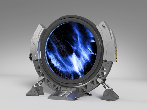  现代显示屏展厅屏幕互动装置摆件3d模型 