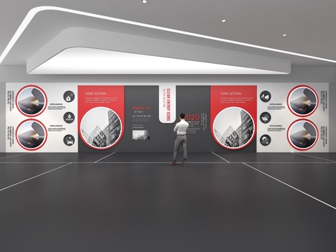  文化墙 企业文化墙 展示墙  展厅 校园文化 走廊  教室su模型 