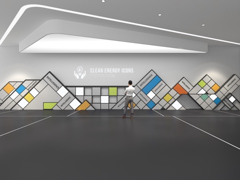  文化墙 企业文化墙 展示墙  展厅 校园文化 走廊  教室su模型 