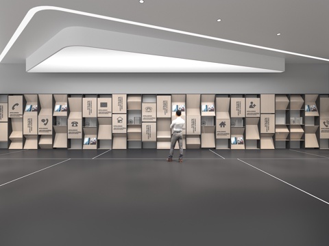  文化墙 企业文化墙 展示墙  展厅 校园文化 走廊  教室su模型 