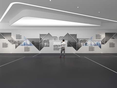  文化墙 企业文化墙 展示墙  展厅 校园文化 走廊  教室su模型 
