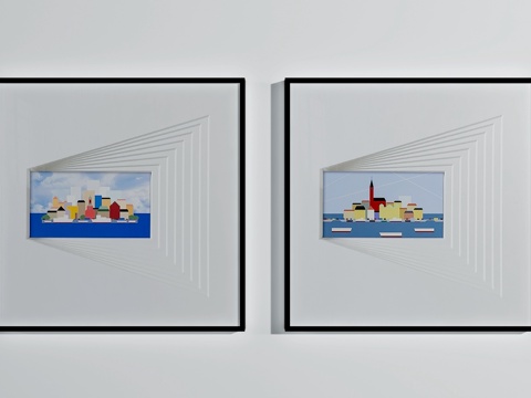  现代装饰画 组合挂画 漫画挂画3d模型 