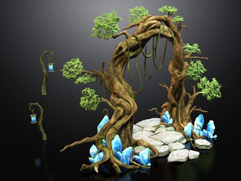  植物拱门3d模型 