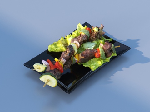  烤肉 肉片 食物 美食3d模型 