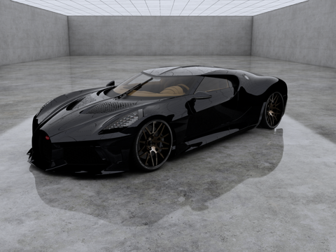  布加迪 La Voiture Noire 超跑 黑夜之声su模型 
