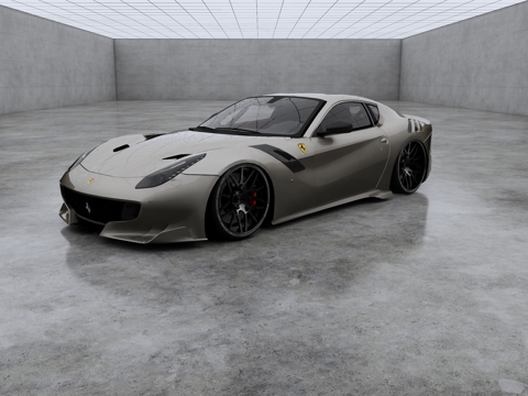  法拉利 F12 超跑 超豪华车su模型 