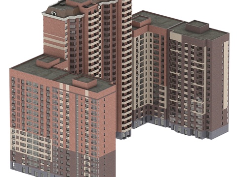  公寓住宅楼3d模型 