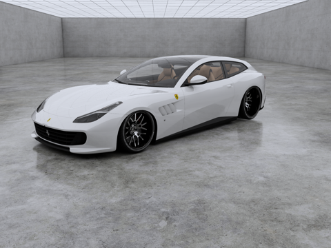  法拉利 GTC4 Lusso 超跑 超豪华车 猎装车su模型 
