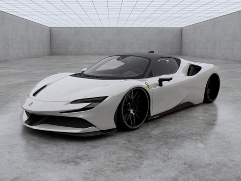 法拉利 SF90 Stradale 超跑 超豪华车su模型 